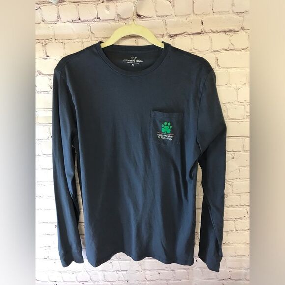 Vineyard Vines Navy Blue Doodle St Patrick’s Day Long Sleeve Shirt Kids XL - Picture 1 of 5